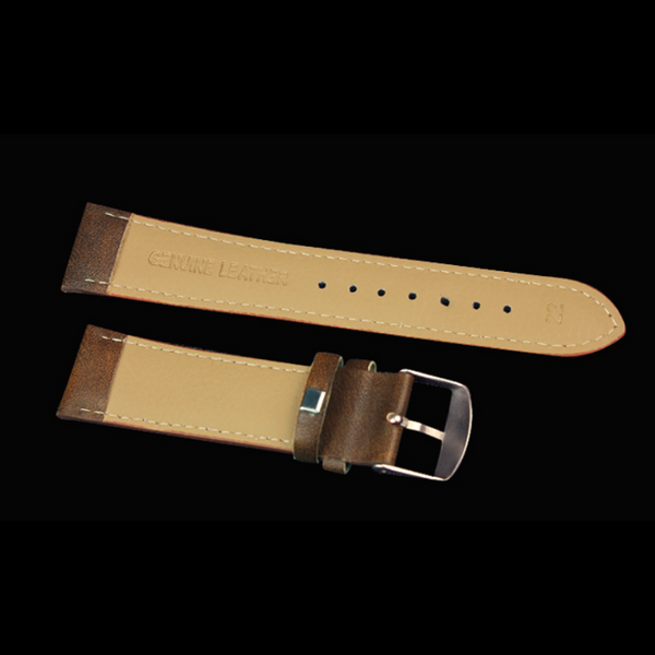 Veile Studios 332 Men Trendy Leather Band Luminous Quartz Watch Brown Black Dial Watches