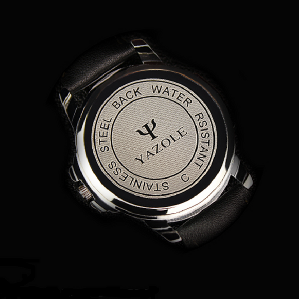 Veile Studios 332 Men Trendy Leather Band Luminous Quartz Watch Brown Black Dial Watches