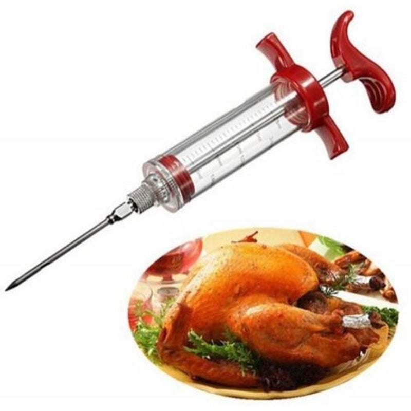 30Ml Bbq Meat Marinade Sauce Seasoning Syringe Injector Red Barbecue Tools