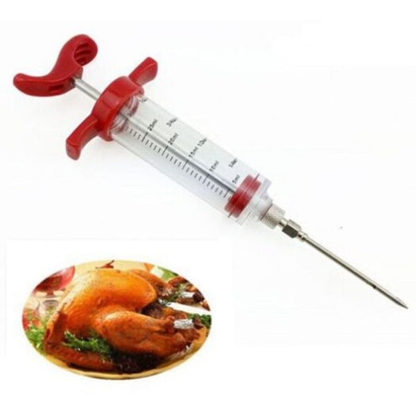 30Ml Bbq Meat Marinade Sauce Seasoning Syringe Injector Red Barbecue Tools