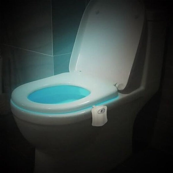8 Colors Human Motion Sensor Toilet Bathroom Night Light Home Decoration White