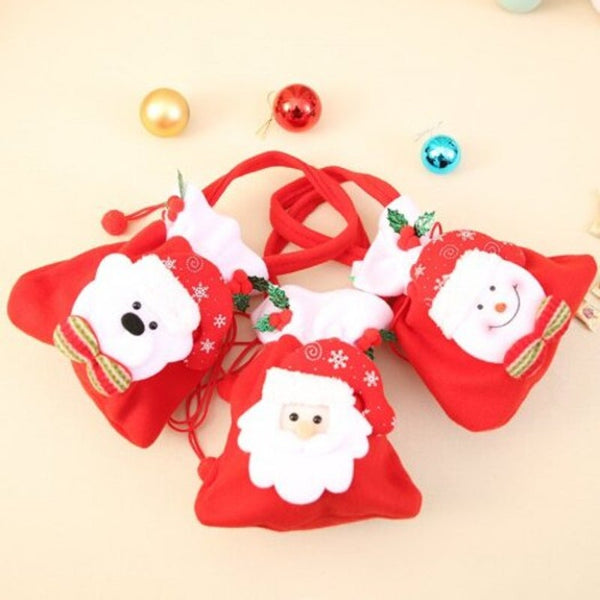Christmas Gift Santa Claus Candy Bags For Xma Valentine Red