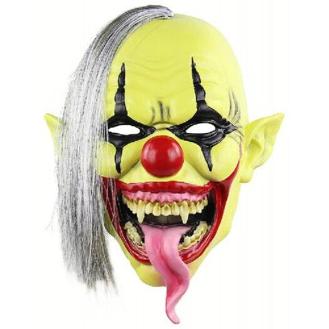Halloween Scary Clown Mask With Hair For Adults Costume Party Goldenrod Masks