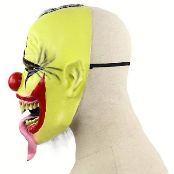 Halloween Scary Clown Mask With Hair For Adults Costume Party Goldenrod Masks