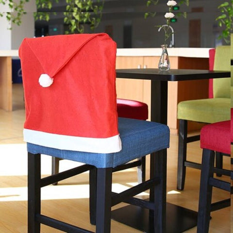 Hort Santa Claus Hat Chair Covers Christmas Dinner Table Party Red
