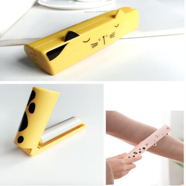 White Cartoon Roller Sticking Device For Pet Hair Dust Remove Dog Ne1 Lint Removers