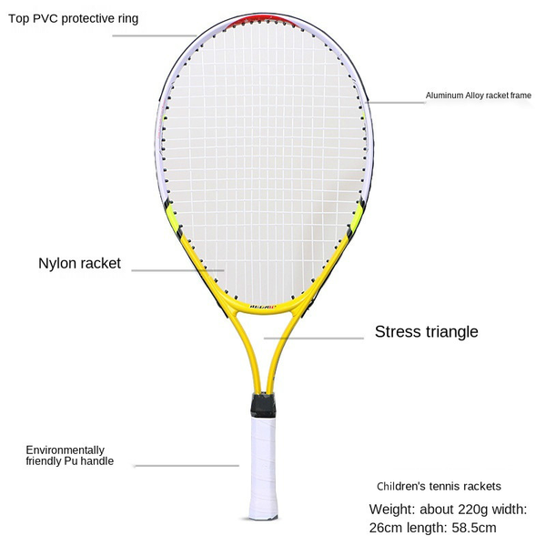 1 Pcs Only Teenager's Tennis Racket Yellow Racquets