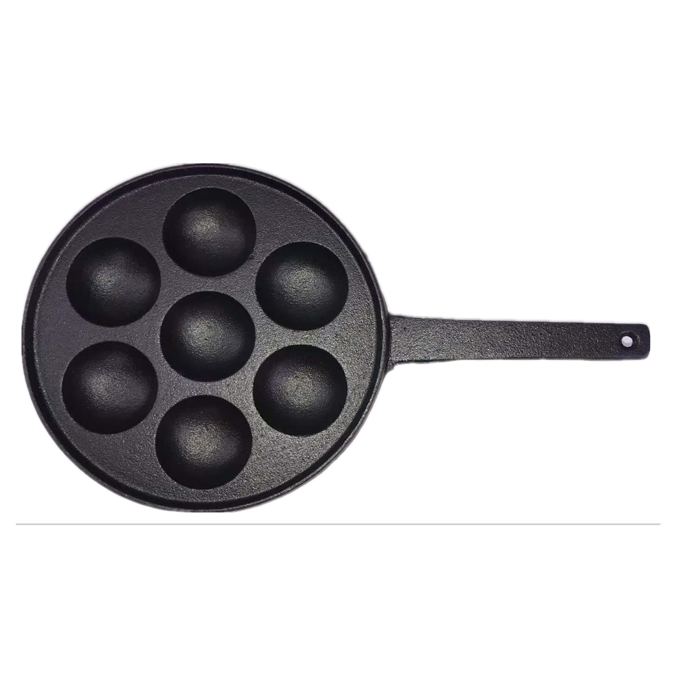 Yes4homes 7 Holes Mini Cast Iron Cake Pan Dutch Pancake With Handle Other Cookware