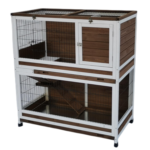 Yes4pets 118 Cm Xl Double Storey Rabbit Hutch Guinea Pig Cat Cage Ferret W Pull Out Tray Small Animal Cages & Hutches
