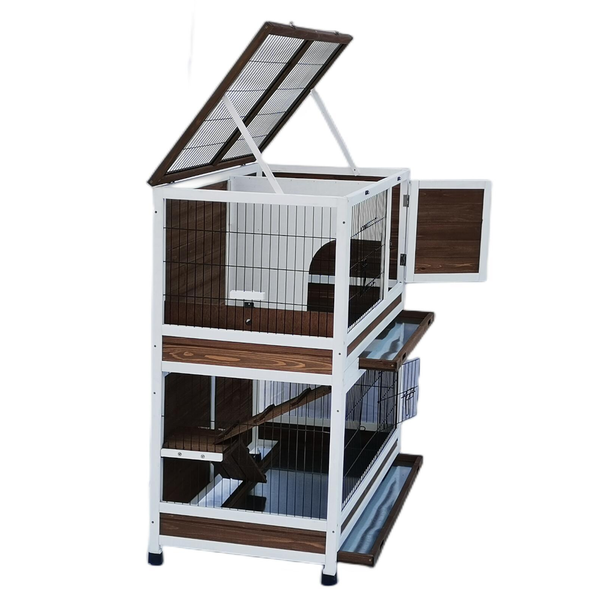 Yes4pets 118 Cm Xl Double Storey Rabbit Hutch Guinea Pig Cat Cage Ferret W Pull Out Tray Small Animal Cages & Hutches
