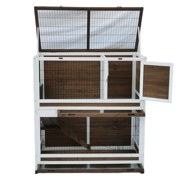 Yes4pets 118 Cm Xl Double Storey Rabbit Hutch Guinea Pig Cat Cage Ferret W Pull Out Tray Small Animal Cages & Hutches