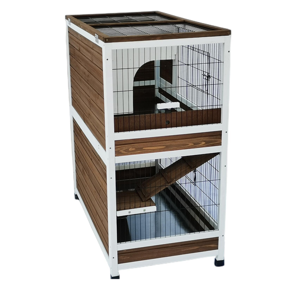 Yes4pets 118 Cm Xl Double Storey Rabbit Hutch Guinea Pig Cat Cage Ferret W Pull Out Tray Small Animal Cages & Hutches