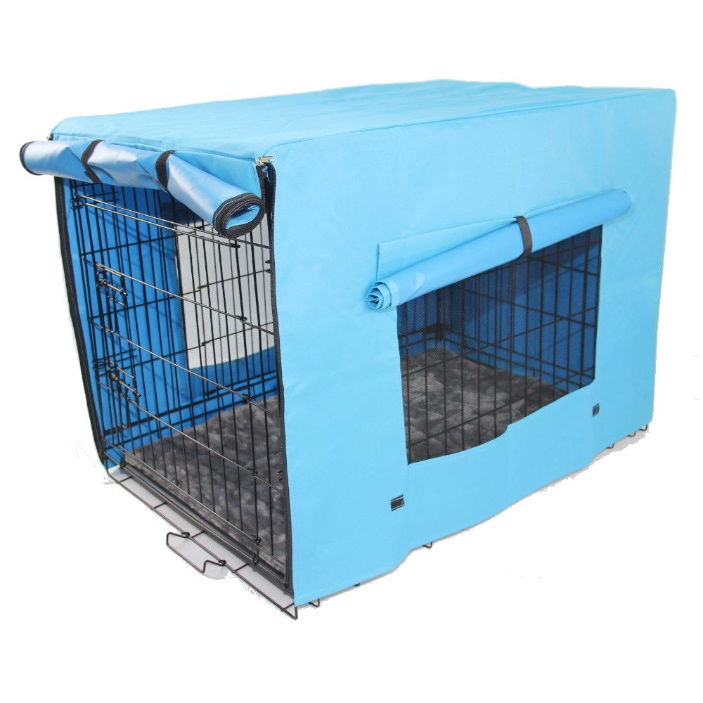Yes4pets 30' Portable Foldable Dog Cat Rabbit Collapsible Crate Pet Cage With Blue Cover Mat Dog Cages