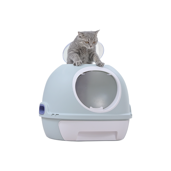 Yes4pets Cat Toilet Litter Box Tray House W Sky Window Drawer Photocatalyst Purifier Blue