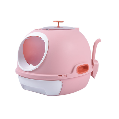 Yes4pets Cat Toilet Litter Box Tray House W Sky Window Drawer Photocatalyst Purifier Pink