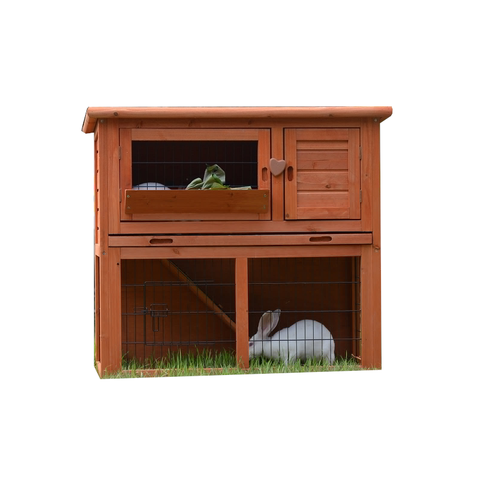 Yes4pets Double Storey Rabbit Hutch Guinea Pig Cage , Ferret W Pull Out Tray
