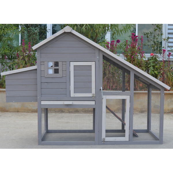 Yes4pets Grey Large Chicken Coop Rabbit Hutch Ferret Guinea Pig Cage Hen Chook Cat Kitten House Small Animal Cages & Hutches