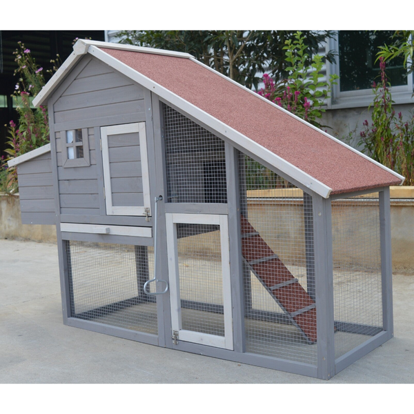 Yes4pets Grey Large Chicken Coop Rabbit Hutch Ferret Guinea Pig Cage Hen Chook Cat Kitten House Small Animal Cages & Hutches