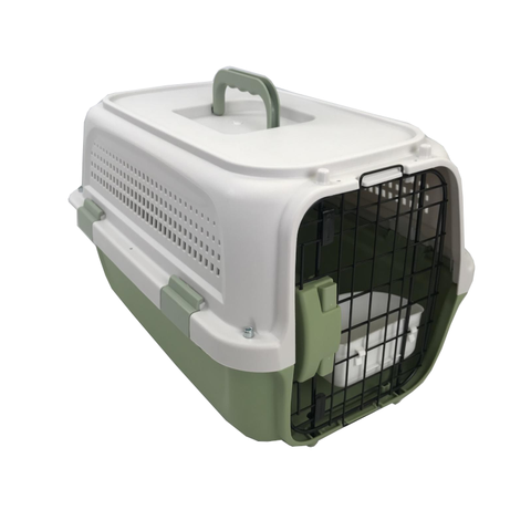 Yes4pets Medium Dog Cat Rabbit Crate Pet Kitten Carrier Parrot Cage Grey Green