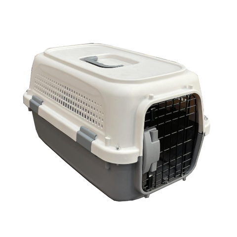 Yes4pets Medium Dog Cat Rabbit Crate Pet Kitten Carrier Parrot Cage Grey
