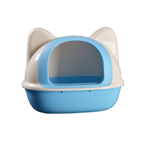 Yes4pets Medium Hooded Cat Toilet Litter Box Tray House With Scoop Blue