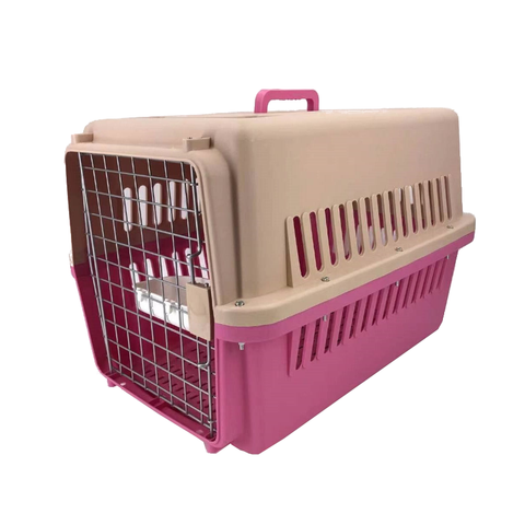 Yes4pets Pink Large Dog Puppy Cat Crate Pet Carrier Cage W Tray, Bowl & Removable Wheels