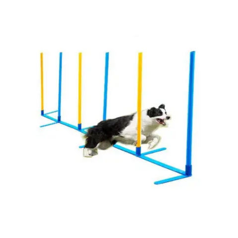 Yes4pets Portable Dog Puppy Training Practice Weave Poles Agility Post Set