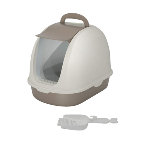 Yes4pets Portable Hooded Cat Toilet Litter Box Tray House With Handle And Scoop White