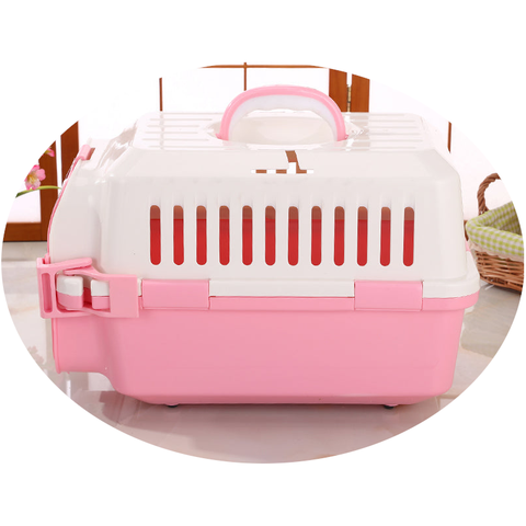 Yes4pets Small Dog Cat Crate Pet Carrier Rabbit Guinea Pig Cage With Tray-Pink