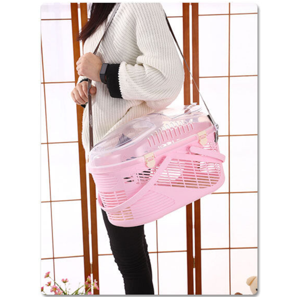 Yes4pets Small Dog Cat Crate Pet Rabbit Guinea Pig Ferret Carrier Cage With Mat Pink Small Animal Supplies
