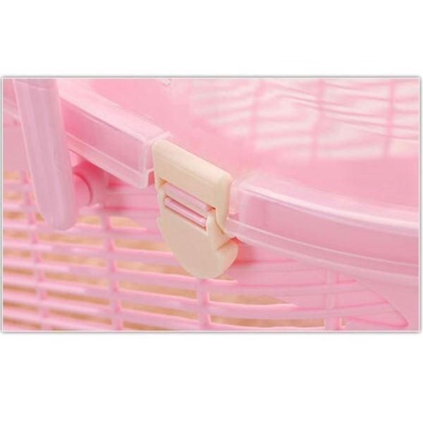 Yes4pets Small Dog Cat Crate Pet Rabbit Guinea Pig Ferret Carrier Cage With Mat Pink Small Animal Supplies