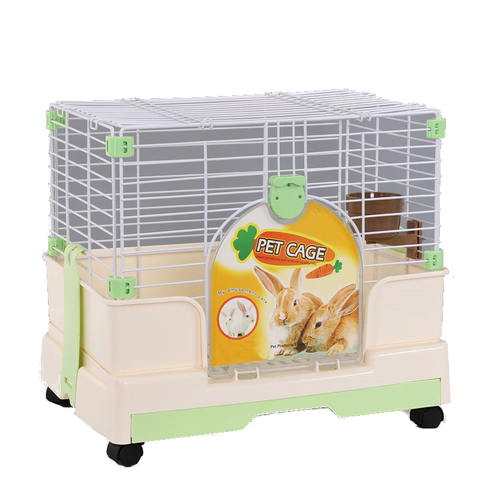 Yes4pets Small Green Pet Rabbit Cage Guinea Pig Crate Kennel With Potty Tray And Wheel