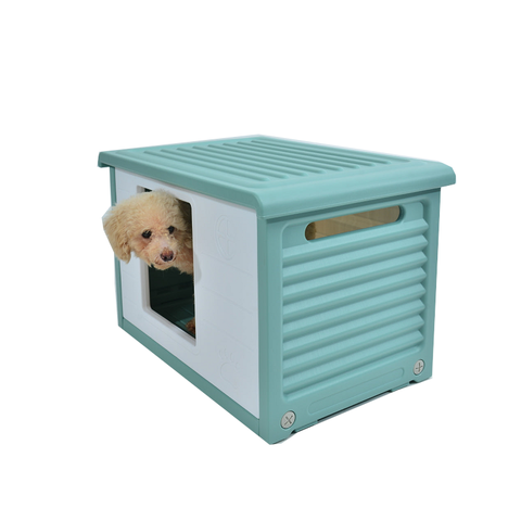 Yes4pets Small Plastic Pet Dog Puppy Cat House Kennel Green