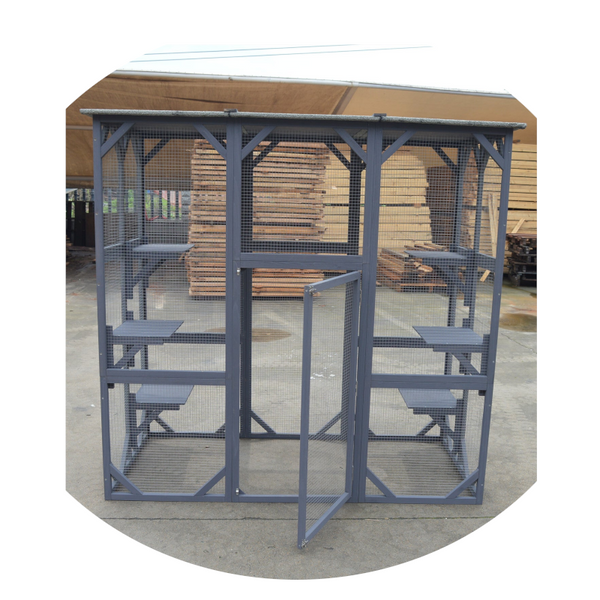 Cat Houses Yes4pets Xxl Pet Cat Bird Shelter Condo With Escape Door Wooden Kitten Cage House