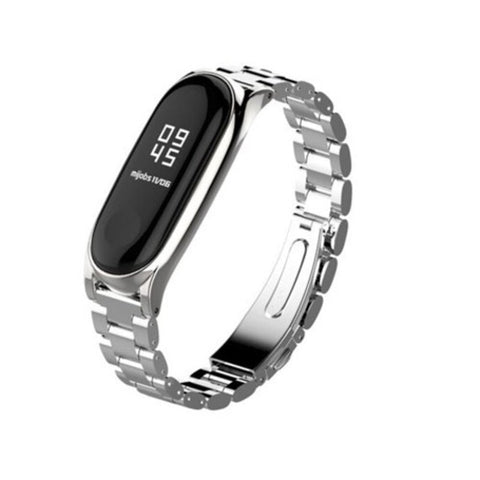 Ultra Thin Metal Stainless Steel Watch Strap For Xiaomi Mi Band 4 Silver