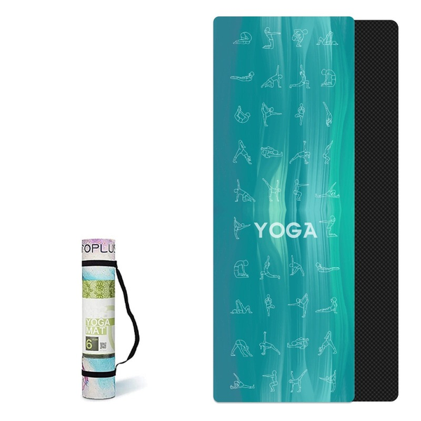 Yoga Mat Natural Rubber Action Pattern Printed High Quality Pilates Gym