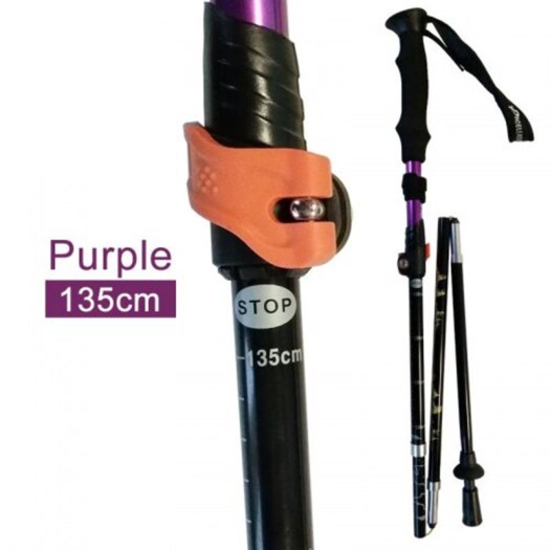 Telescopic 4 Section Adjustable Folding Hiking Trekking Walking Pole Cane Stick 135Cm Walking & Trekking Sticks