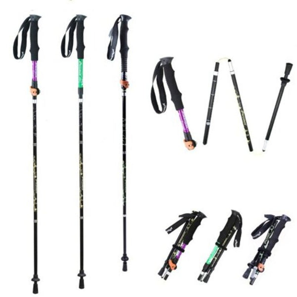 Walking & Trekking Sticks Telescopic 4 Section Adjustable Folding Hiking Trekking Walking Pole Cane Stick 135Cm