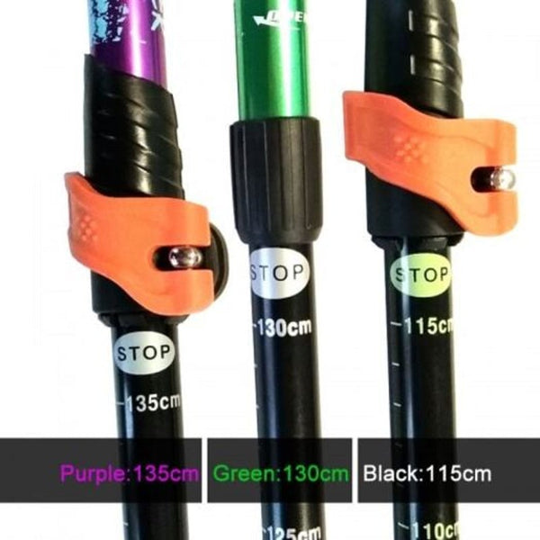 Telescopic 4 Section Adjustable Folding Hiking Trekking Walking Pole Cane Stick 135Cm Walking & Trekking Sticks