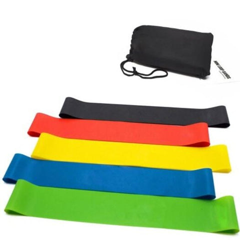 5 Pcs Resistance Band Levels Latex Strength Training Loops Workout Fitness Colors
