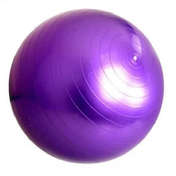 65 Cm Exercise Ball Air Pump For Yoga Fitness Pilates Balance Gym Aerobic Purple Exercise Balls