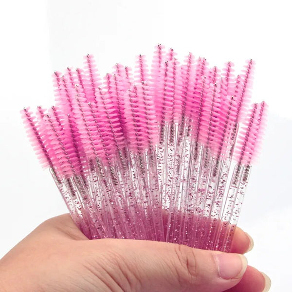 50 Pcs Eyelash Makeup Disposable Mascara Wands Applicator Brushes