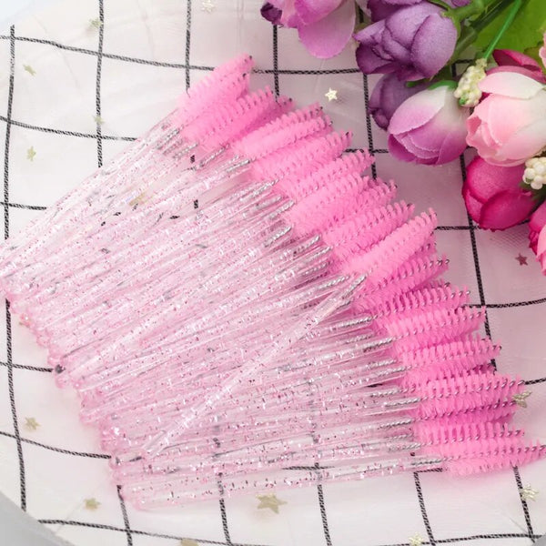 50 Pcs Eyelash Makeup Disposable Mascara Wands Applicator Brushes