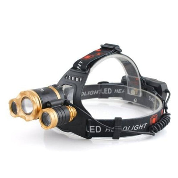 Xpe T6 2000Lm White Light Telescopic Zoom Intelligent Induction Led Headlamp Black And Golden