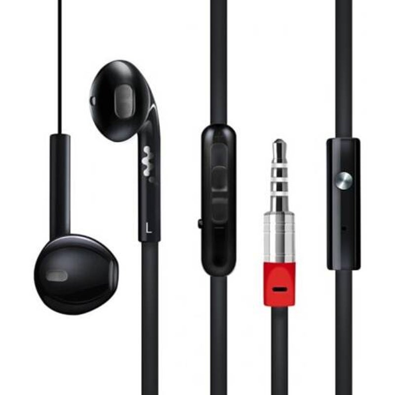 Z600 Universal In Ear Earphone Smart Flat Cable Earbuds Black Wired Earphones