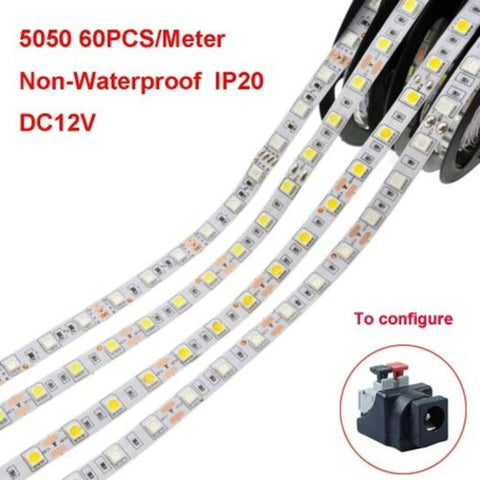 1 5 Meter Smd 5050 60Leds Per Metre Various Colours Flexible Ribbon Lighting Strip Dc12v Warm White