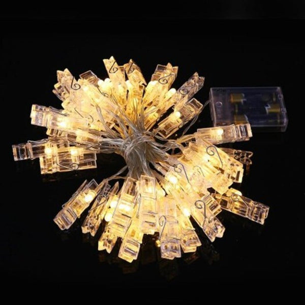 2 4 Metet Led Photo Clip Battery Powered For Bedroom Party Wedding Multicolor 2M 20 Leds String Lights