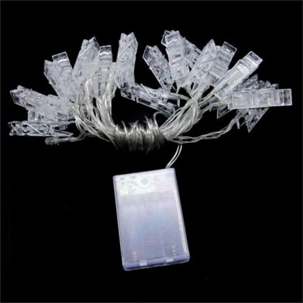 2 4 Metet Led Photo Clip String Lights Battery Powered For Bedroom Party Wedding Multicolor 2M 20 Leds