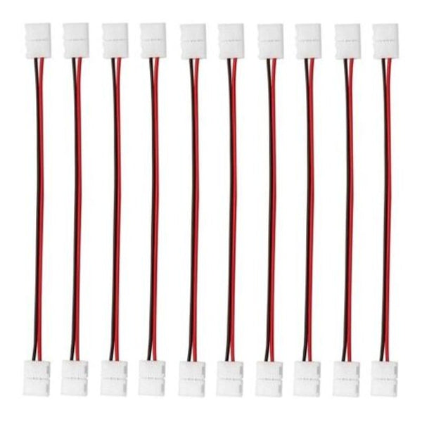 2 Pin Solderless Led Light Strip Connector Cable 10Pcs White Mm String Lights