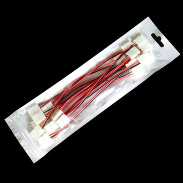2 Pin Solderless Led Light Strip Connector Cable 10Pcs White Mm